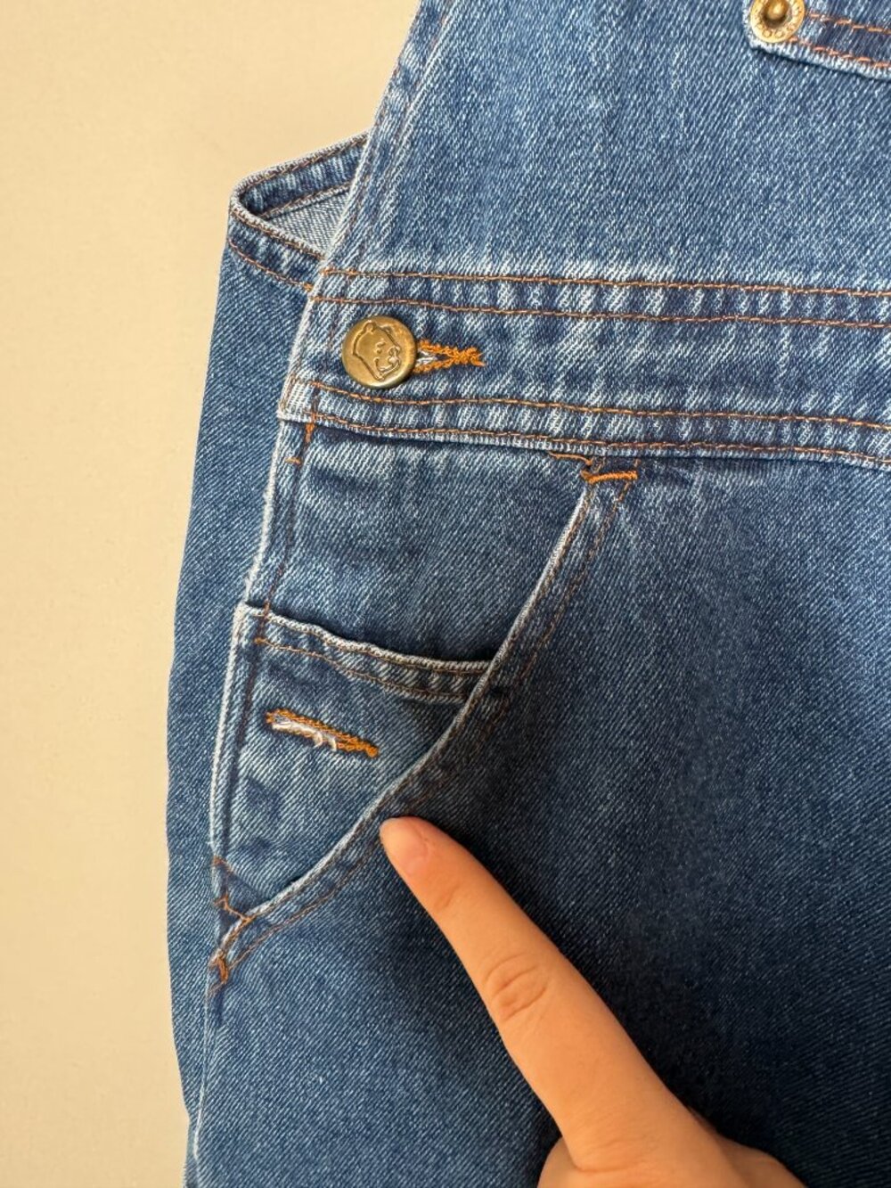 Disney Winnie the Pooh Dark Wash Denim Bib Overalls Vintage Womens M Embroidered - Picture 5 of 10